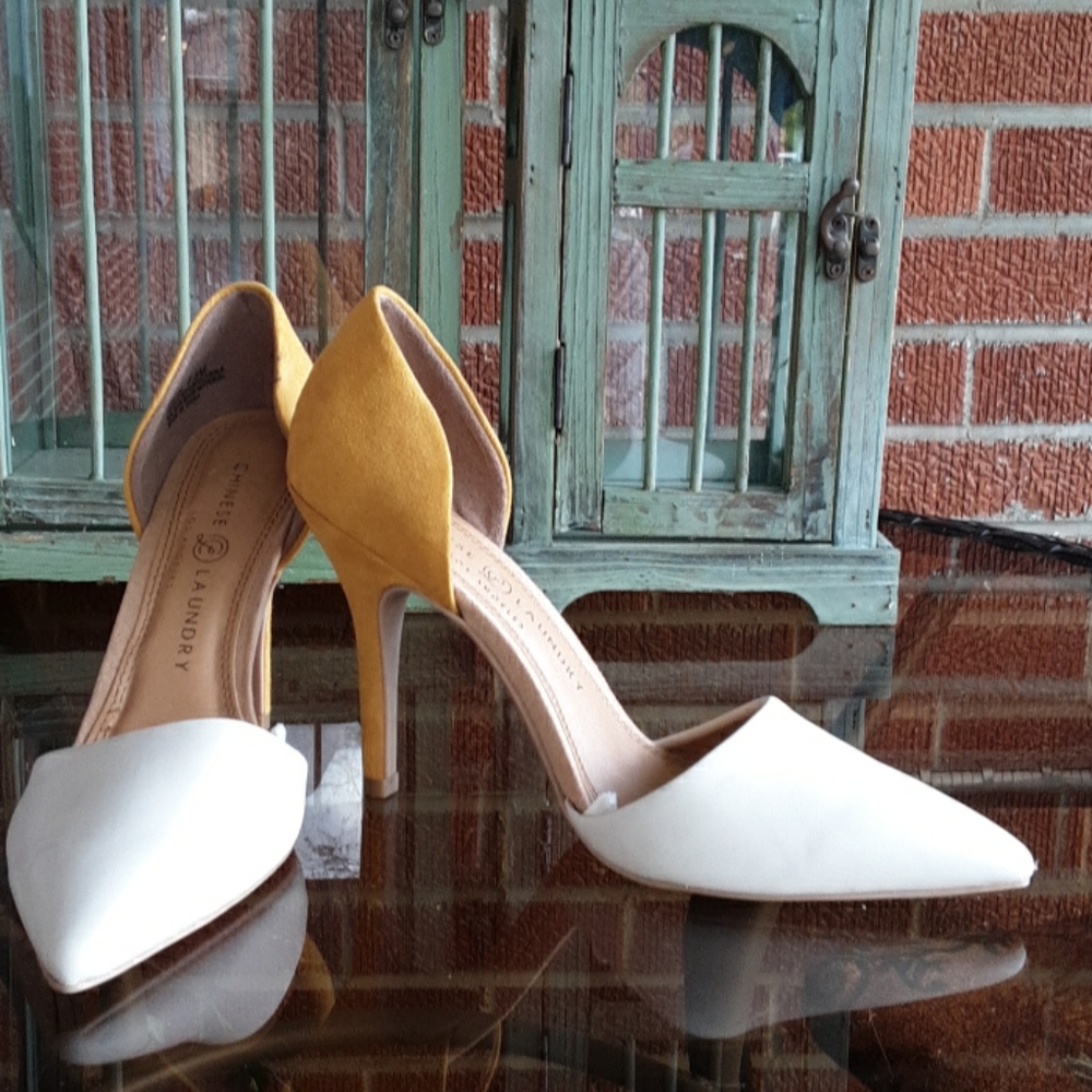 Chinese Laundry Cream/Mustard 4" Heels